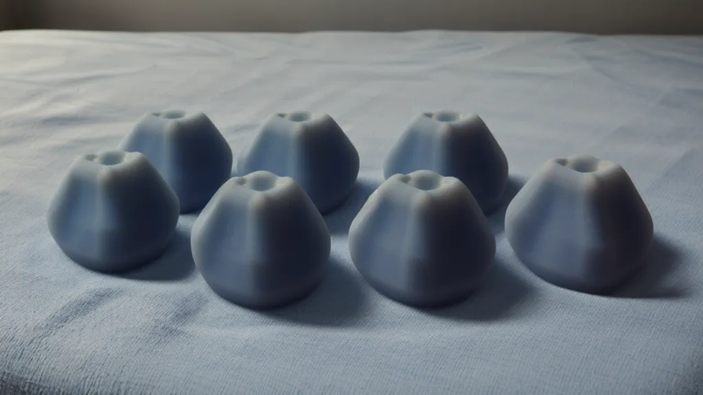 Kit de ventosas de silicona para cupping en casa, con cuatro tamaños distintos sobre una toalla blanca antes de la sesión de drenaje linfático en piernas.