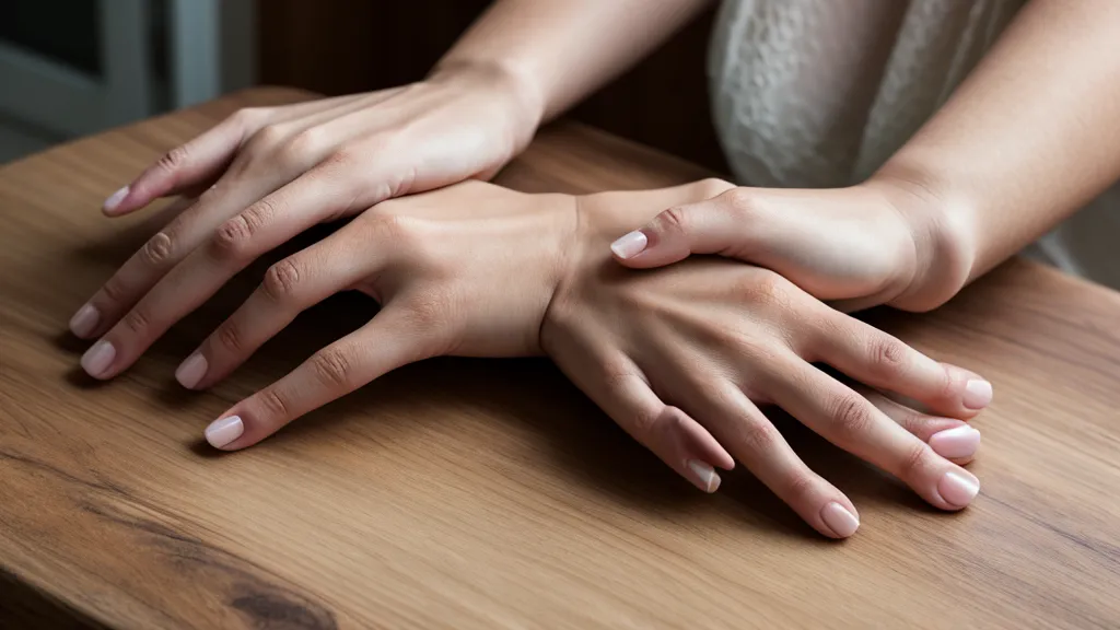 Primer plano de manos con manchas en los nudillos antes de un peeling químico casero