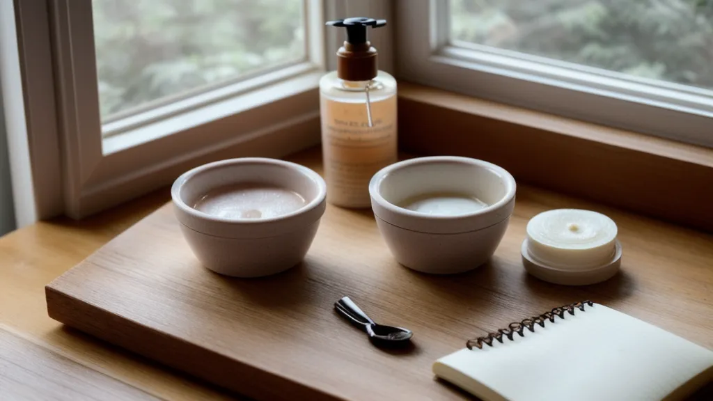 Preparación de un peeling químico casero para codos con notas de cuidado corporal al lado
