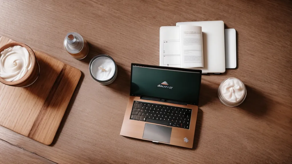 Guías impresas y laptop sobre la mesa: comparando cursos de hidralips casero y aparatología un sábado