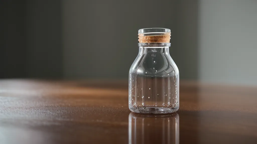 Frasco de exfoliante químico sobre la mesa, parte de mi rutina en casa contra los vellos encarnados