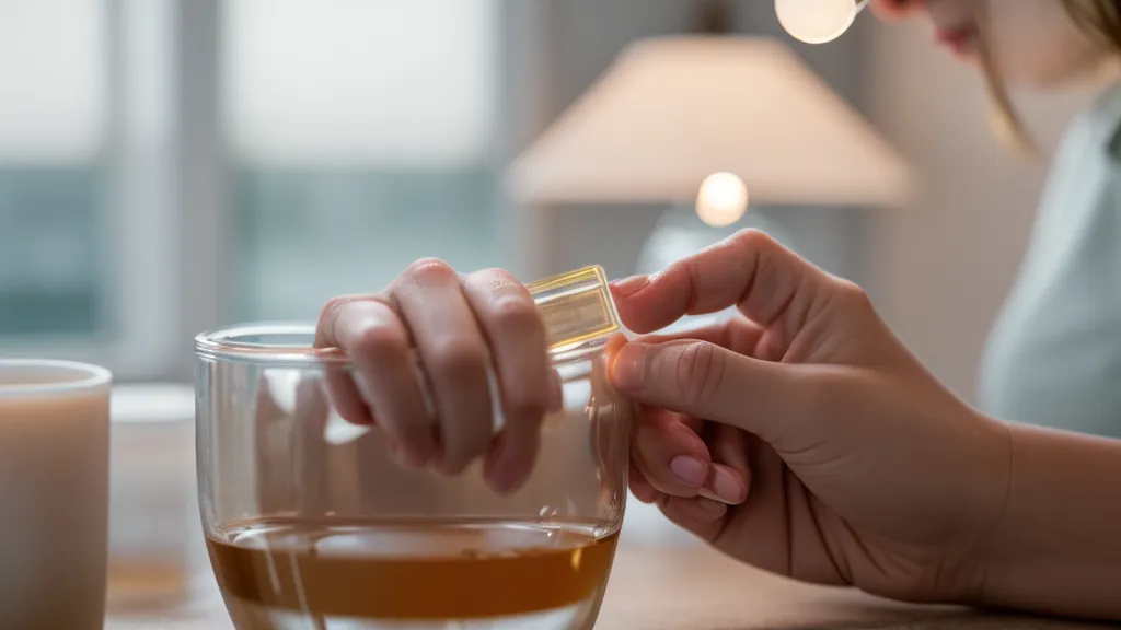 Prueba de parche casera antes de un peeling químico para melasma, sobre la mesita de noche